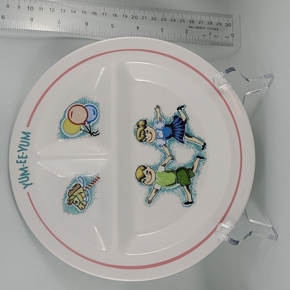 rare 1960s YUM-EE-YUM Imports Inc Japan Children's Divided Plate - Picture 2 of 9